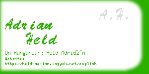 adrian held business card